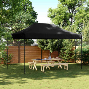 vidaXL Сгъваема парти шатра, pop-up, черна, 440x292x315 см