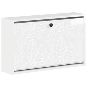 vidaXL Стенно шкафче за обувки DELFT 71 x 17 x 43 см Бял гланц