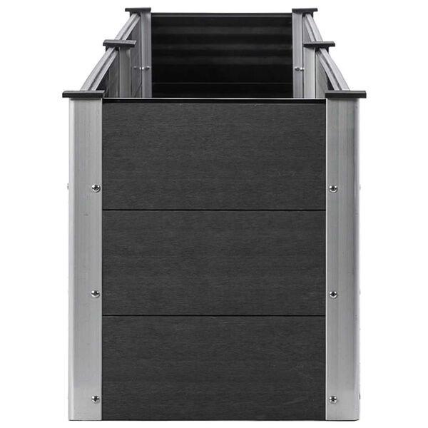 vidaXL Градинска повдигната леха, 200x50x54 см, WPC, сива