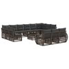 vidaXL Градински Софа Комплект 14 pcs Сив и тъмен сив полиратан