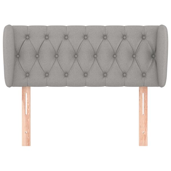 vidaXL Горна табла за легло с уши, светлосива, 103x23x78/88 см, плат