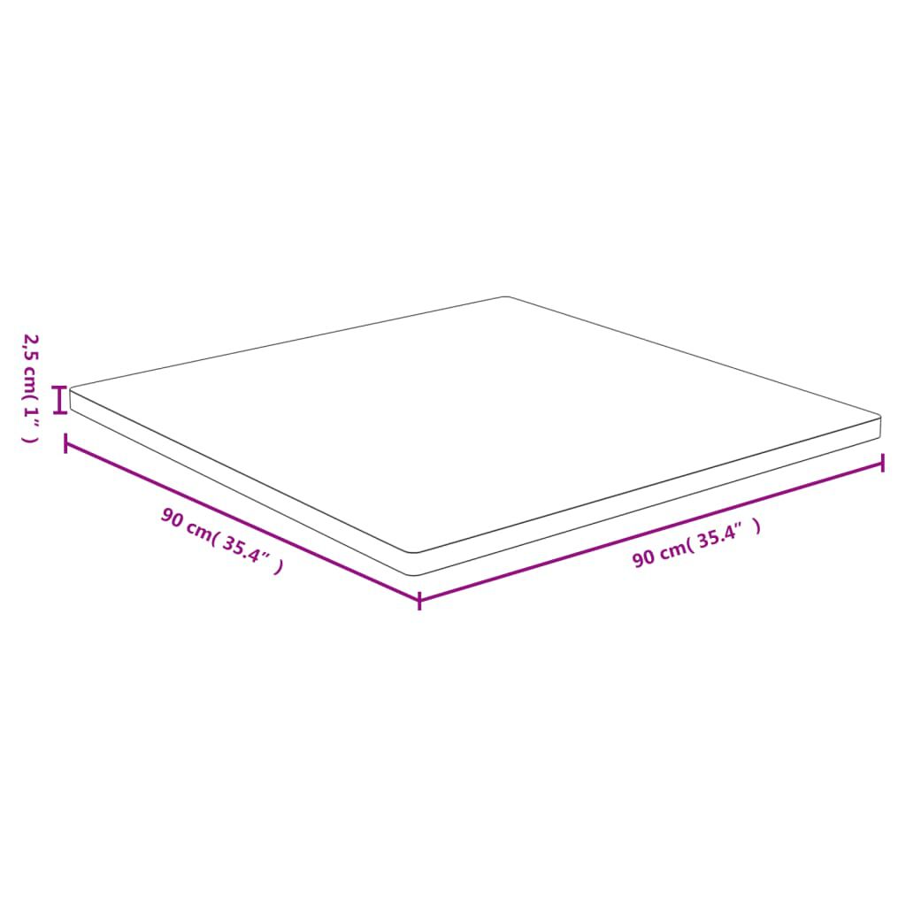 vidaXL Плот за маса 90x90x2,5 см бамбук