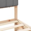 vidaXL Леглова рамка с тапицирана гръбна част Светлосиво 75 x 190 cm