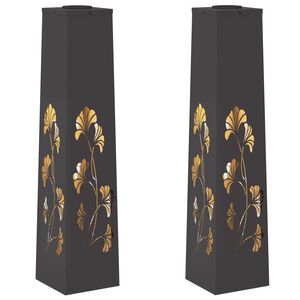 vidaXL Соларна LED светлина за пътека 2 pcs Черно