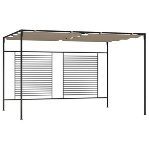vidaXL Шатра с прибиращ се покрив, 3x4x2,3 м, сива, 180 г/м&sup2;
