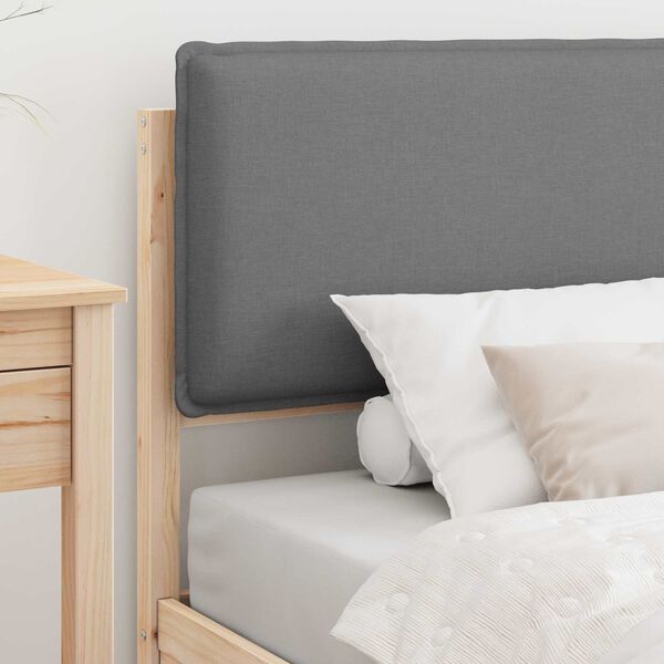 vidaXL Леглова рамка с тапицирана гръбна част Светлосиво 90 x 190 cm