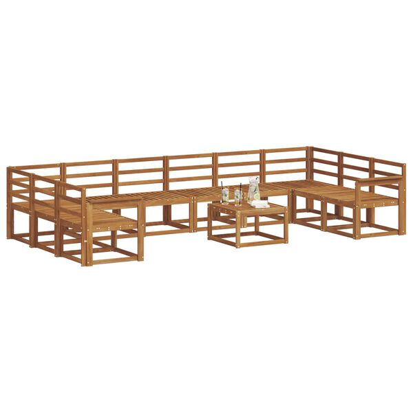 vidaXL Комплект дивани за открито 11 pcs Естествен