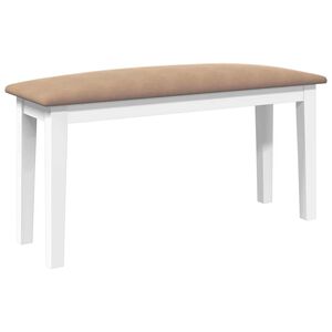 vidaXL Пейка 90 cm Бяла масивна дървесина Гума
