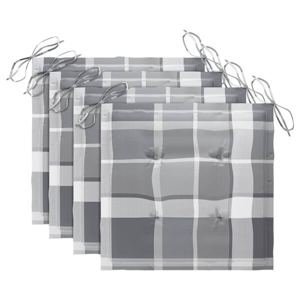 vidaXL Градински трапезни столове с възглавници, 3 бр, акация масив