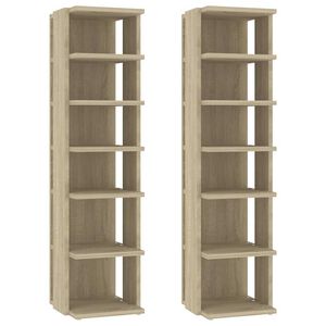 vidaXL Шкафове за обувки, 2 бр, дъб сонома, 27,5x27x102 см