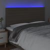 vidaXL LED горна табла за легло, таупе, 160x5x118/128 см, плат
