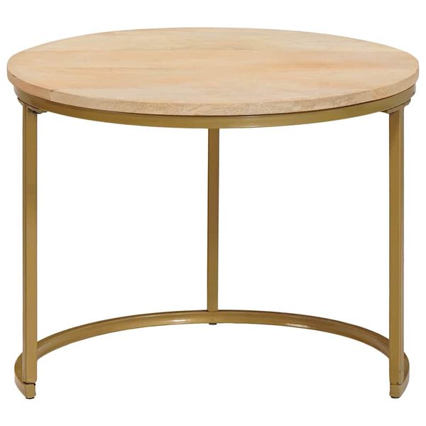 vidaXL Nesting маси за кафе 2 pcs Масивно мангово дърво и стомана