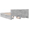 vidaXL Рамка за легло с табла, бетонно сива, 160x200см инженерно дърво