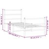 vidaXL Метална рамка за легло с горна и долна табла,&nbsp;бяла, 90x200 см