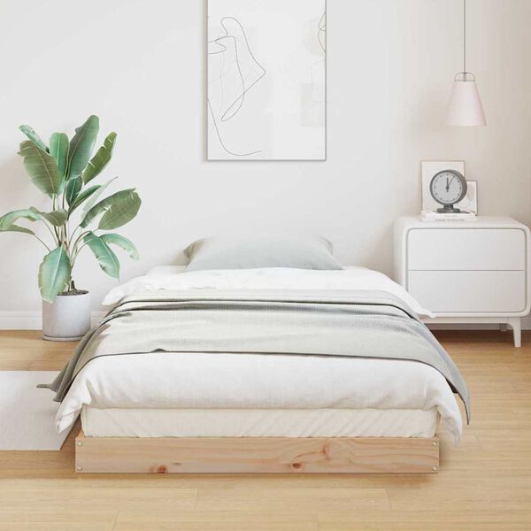 vidaXL Леглово дъно Естествен 90 x 210 cm Масивна борова дървесина