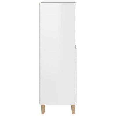 vidaXL Висок шкаф, бял гланц, 60x36x110 см, инженерно дърво