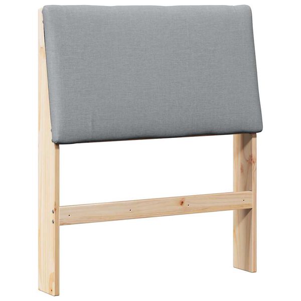 vidaXL Тапицирана табла Светлосиво 75 cm Солидно борово дърво