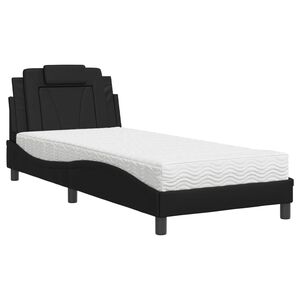 vidaXL Легло Viana без матрак, черно, 80x200 см, изкуствена кожа