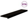 vidaXL Стълбищни стъпала, 16 бр, кафяво-черни, 110x25x2 см, дъб масив