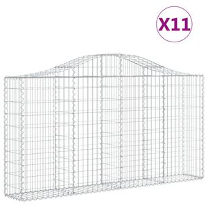 vidaXL Габионни кошници арка 11 бр 200x30x100/120см поцинковано желязо