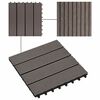 vidaXL Плочка за decking 11 pcs Тъмен кафяв 30 x 30 cm WPC