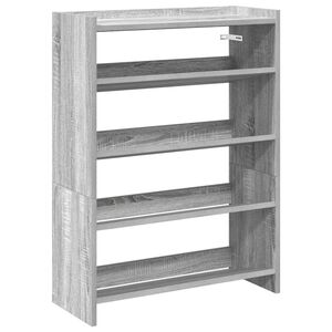 vidaXL Етажерка за обувки, сив сонома, 60x25x81 см, инженерно дърво