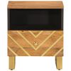 vidaXL Нощно шкафче, кафяво и черно, мангово дърво масив
