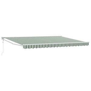 vidaXL Сенник Зелен и бял 450 x 300 x 165 см Полиестер и метал