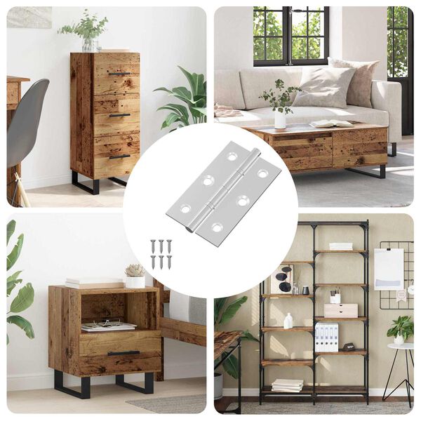 vidaXL Панта Едноцветен 12 pcs Сребрист 58 x 35 x 1 мм Стомана