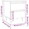 vidaXL Нощно шкафче, бяло, 40x35x50 см, инженерно дърво