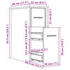 vidaXL Тесен скрин за баня с колелца, бял, инженерно дърво