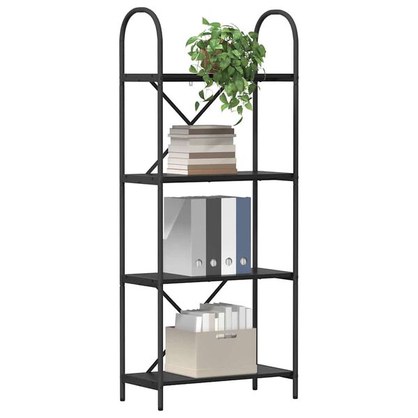 vidaXL Рафт за книги Черния дъб 60 x 30 x 146 см Инженерно дърво