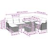 vidaXL Градински Софа Комплект с възглавница 9 pcs Черно Полиратан