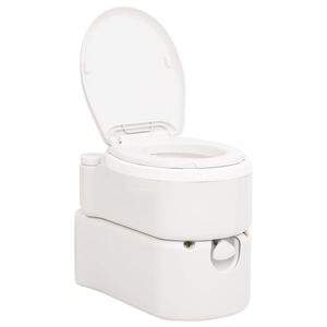 vidaXL Вградена къмпинг тоалетна бяла 24+17 л HDPE и PP