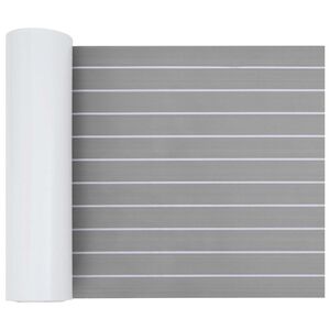 vidaXL Мат за лодки На райета Светлосив и бял 240 x 60 cm EVA
