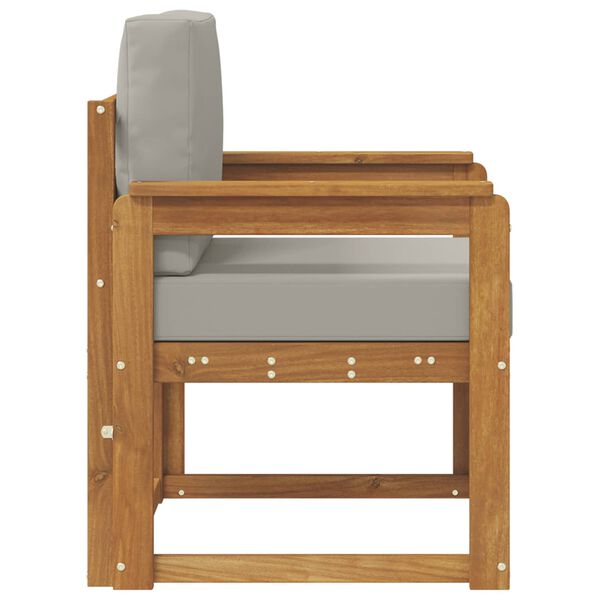 vidaXL Външен диван Солидно акациево дърво и полиестер