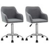 vidaXL Въртящи се трапезни столове, 2 бр, светлосиви, текстил