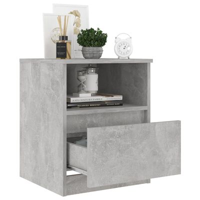 vidaXL Нощни шкафчета, 2 бр, бетонно сиви, 40x40x50 см, ПДЧ