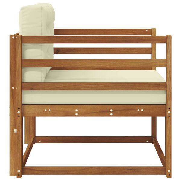 vidaXL Среден диван за открито Солидно акациево дърво Естествен