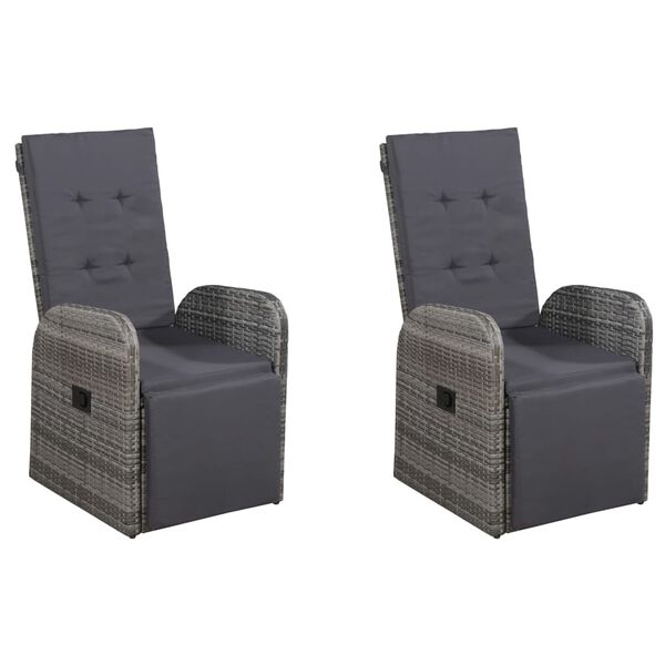 vidaXL Градински трапезен комплект, 5 части, сив