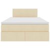 vidaXL Легло с място за съхранение и LED Кремав 120 x 200 cm текстил