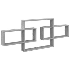 vidaXL Стенен рафт Сив Сонома 130 x 10 x 50 см Инженерна дървесина