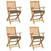 vidaXL Сгъваем стол с възглавница 4 pcs Сив 49 x 57.5 x 92см