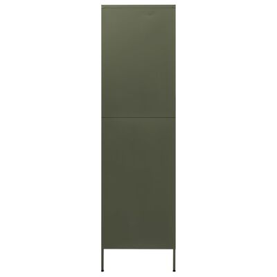 vidaXL Гардероб, маслиненозелен, 90x50x180 см, стомана