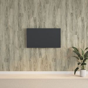 vidaXL Стенни панели, с вид на дърво, сиви, PVC, 2,06 м&sup2;