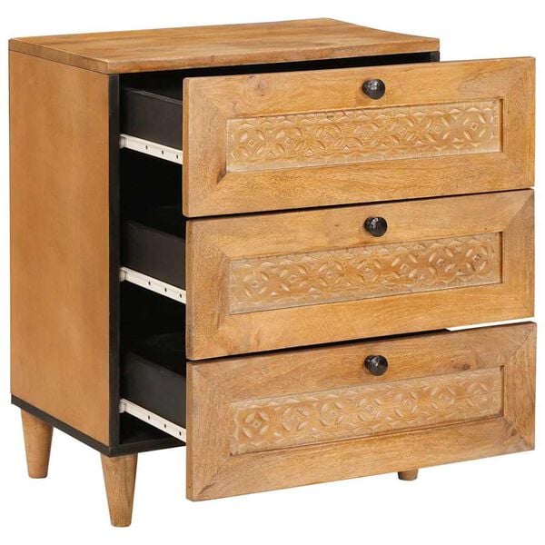 vidaXL Нощен шкаф с чекмедже Светло кафяво 50 x 33 x 62 см