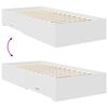 vidaXL Рамка за легло с таблото Бяло 90 x 190 cm Инженерно дърво