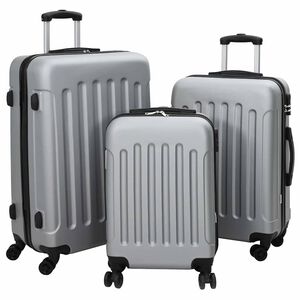 vidaXL Куфар 3 бр. Сребристо 50 x 31 x 78 см ABS пластмаса