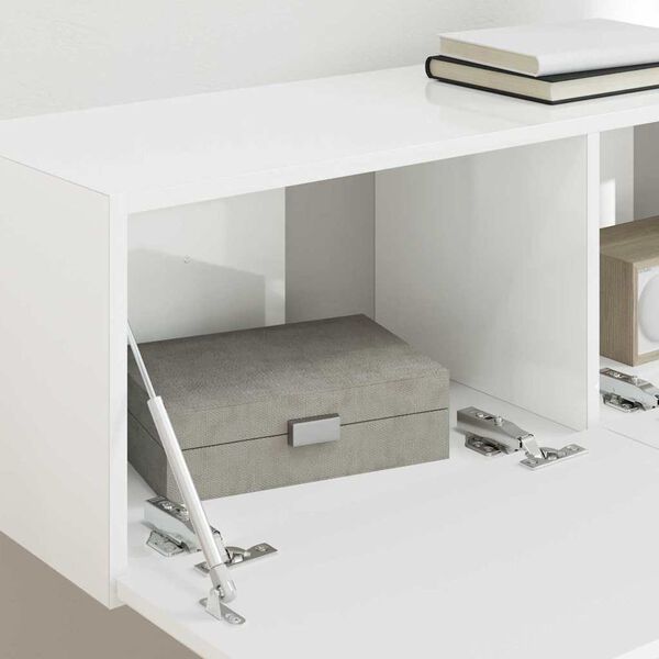 vidaXL TV стенен шкаф 2 pcs Гланц бяло 98 x 31 x 29,5 см