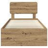 vidaXL Рамка за легло Дъб Артизан 90 x 200 cm Солидно борово дърво